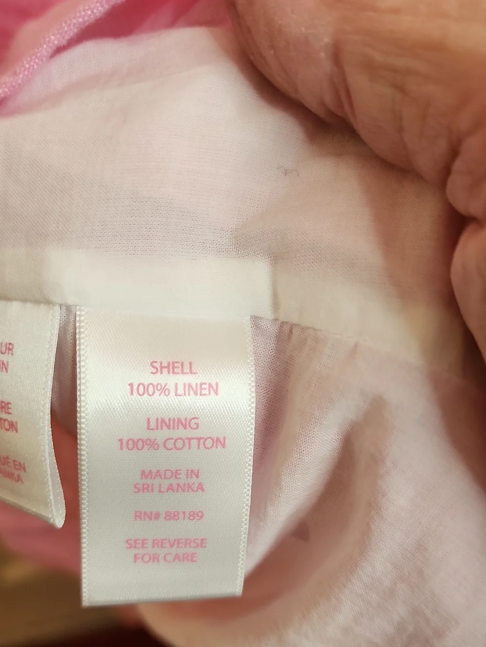 Lilly Pulitzer 100% Linen Pink Collared DRESS With Cotton Lined SLIP ATTACHED - Picture 8 of 8